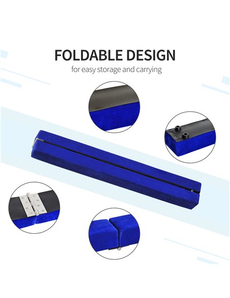 HOMCOM 2.1M 7FT Gymnastics Folding Balance Beam Home Gym Training Exercise Sports - Blue - pic 202593 | FastDaddyshop