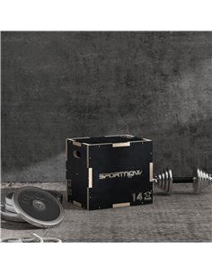 SPORTNOW Multi-Faceted Jump Box, Wooden Step Up Box, for Home, Gym, Exercise, Black 2