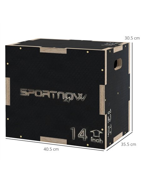SPORTNOW Multi-Faceted Jump Box, Wooden Step Up Box, for Home, Gym, Exercise, Black - pic 202609 | FastDaddyshop