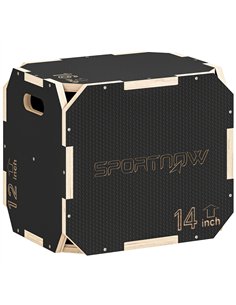 SPORTNOW Non-Slip Plyo Box, Corner-free Wooden Jump Box, 31 x 36 x 41 cm