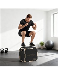 SPORTNOW Non-Slip Plyo Box, Corner-free Wooden Jump Box, 31 x 36 x 41 cm 2