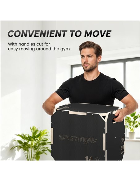SPORTNOW Non-Slip Plyo Box, Corner-free Wooden Jump Box, 31 x 36 x 41 cm - pic 202631 | FastDaddyshop