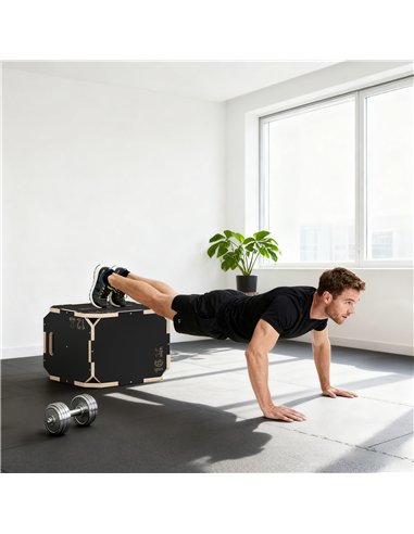SPORTNOW Non-Slip Plyo Box, Corner-free Wooden Jump Box, 31 x 36 x 41 cm
