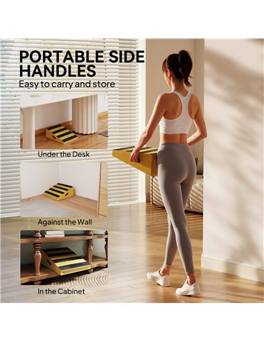 SPORTNOW Portable Slant Board, Adjustable Incline Board Calf Stretcher with Extra Side-Handle Design for Home Gym