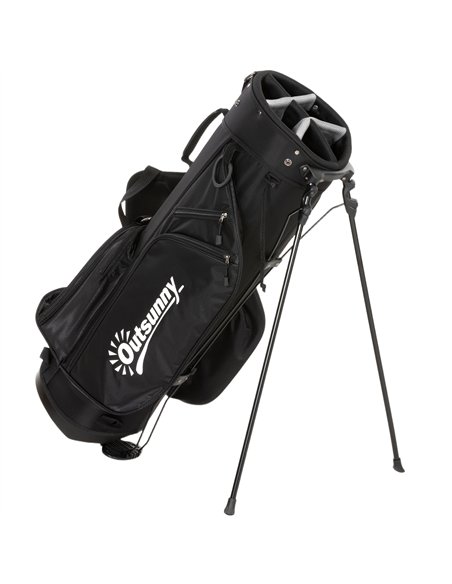 Outsunny Golf Stand Bag 6 Way Full-Length Dividers, Waterproof Golf Bag with 5 Pockets, Grey - pic 202643 | FastDaddyshop