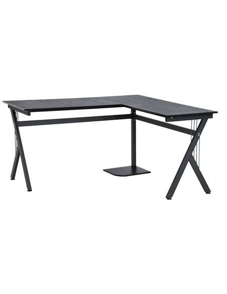 HOMCOM L-Shaped Corner Computer Desk with CPU Stand, Black - pic 20267 | FastDaddyshop
