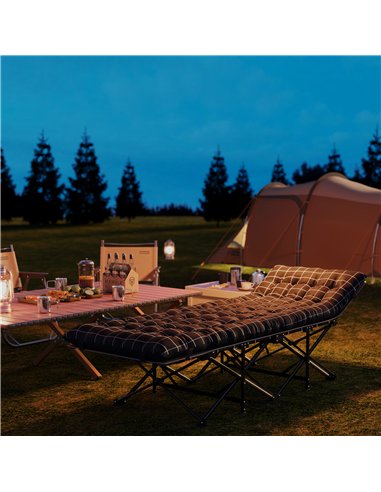 Outsunny 67cm Wide Folding Bed, Camping Cot for Adults with Mattress, Storage Pocket, Carry Bag, Max Load 150kg, Black