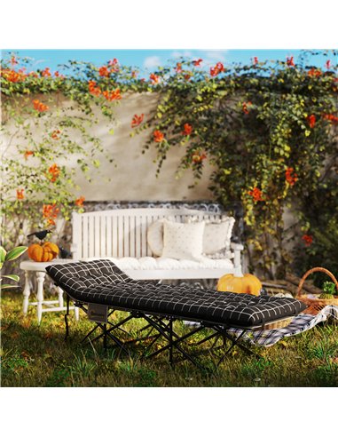 Outsunny 67cm Wide Folding Bed, Camping Cot for Adults with Mattress, Storage Pocket, Carry Bag, Max Load 150kg, Black