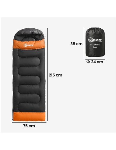 Outsunny Sleeping Bag for Adults, Lightweight & Compact Sleeping Bag, 3 Seasons, Grey