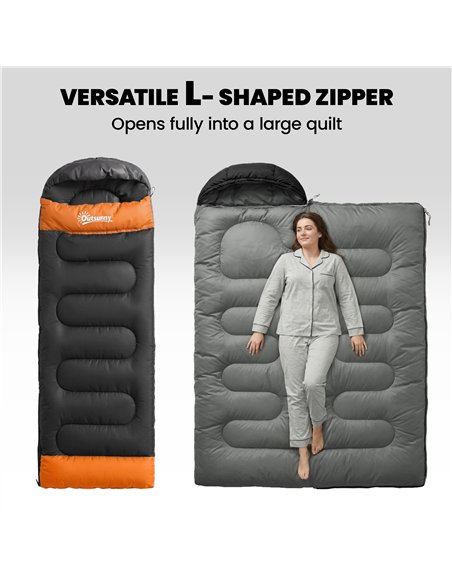 Outsunny Sleeping Bag for Adults, Lightweight & Compact Sleeping Bag, 3 Seasons, Grey - pic 202692 | FastDaddyshop