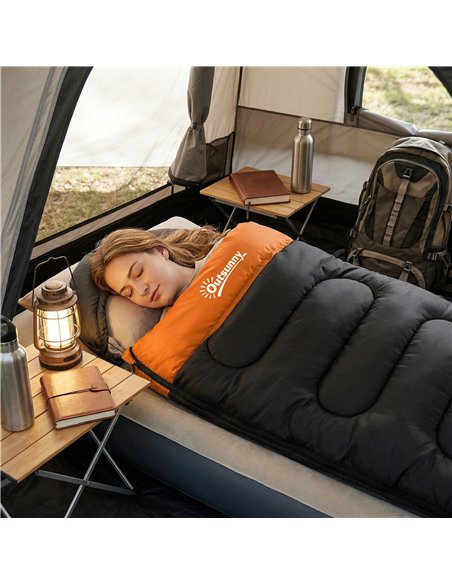 Outsunny Sleeping Bag for Adults, Lightweight & Compact Sleeping Bag, 3 Seasons, Grey - pic 202696 | FastDaddyshop