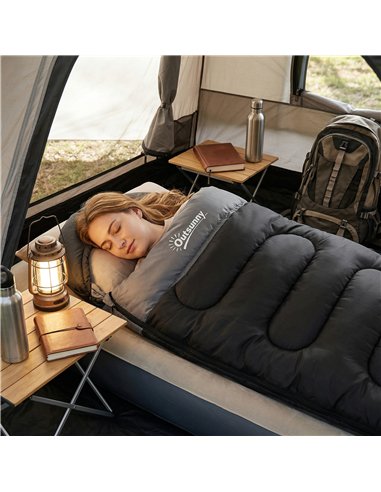 Outsunny Sleeping Bag for Adults, Lightweight & Compact Sleeping Bag, 3 Seasons, Black