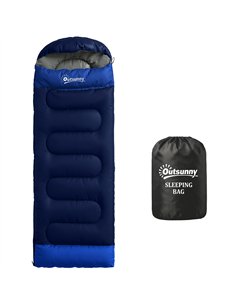 Outsunny Sleeping Bag for Adults, Lightweight & Compact Sleeping Bag, 3 Seasons, Navy Blue