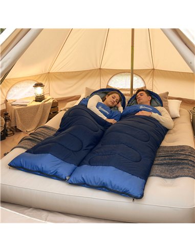 Outsunny Sleeping Bag for Adults, Lightweight & Compact Sleeping Bag, 3 Seasons, Navy Blue