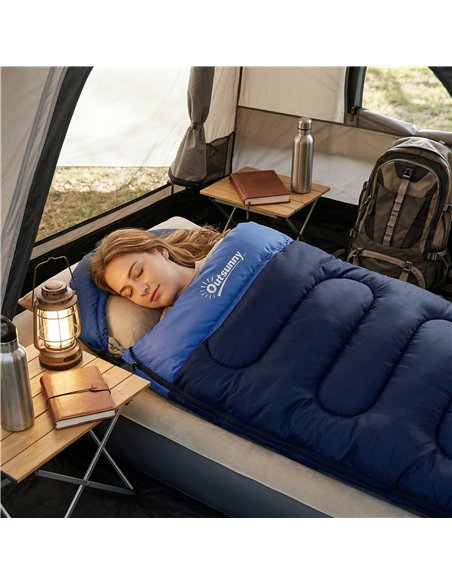 Outsunny Sleeping Bag for Adults, Lightweight & Compact Sleeping Bag, 3 Seasons, Navy Blue - pic 202714 | FastDaddyshop