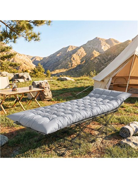 Outsunny Sleeping Mat, Foldable Camping Mattress Pad with Elastic Straps, Light Grey - pic 202743 | FastDaddyshop