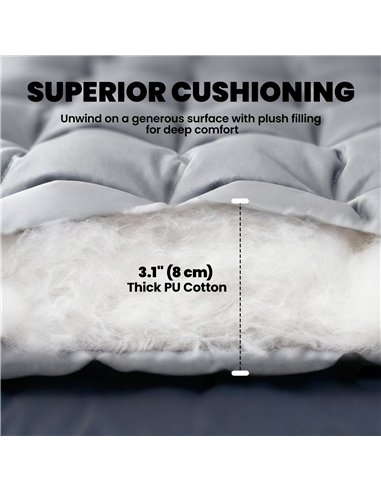 Outsunny Sleeping Mat, Foldable Camping Mattress Pad with Elastic Straps, Light Grey