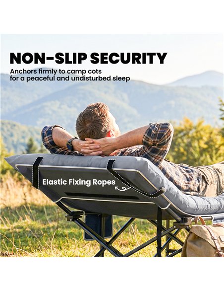 Outsunny Sleeping Mat, Foldable Camping Mattress Pad with Elastic Straps, Light Grey - pic 202746 | FastDaddyshop