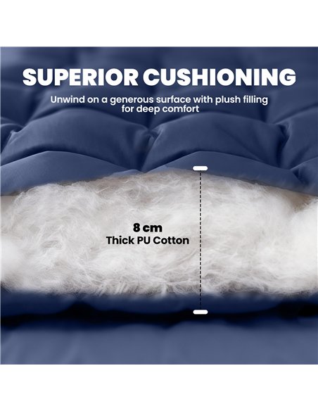 Outsunny Sleeping Mat, Foldable Camping Mattress Pad with Four Corner Elastic Straps, Dark Blue - pic 202754 | FastDaddyshop