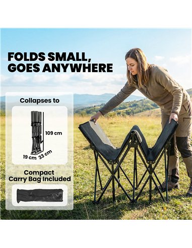 Outsunny Camping Cot with Soft Pad, 80cm Extra Wide Folding Cots with Side Pocket and Carry Bag, Grey