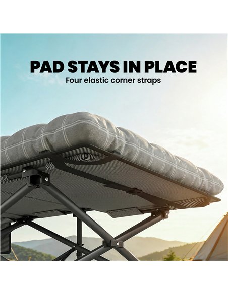 Outsunny Camping Cot with Soft Pad, 80cm Extra Wide Folding Cots with Side Pocket and Carry Bag, Grey - pic 202767 | FastDaddyshop