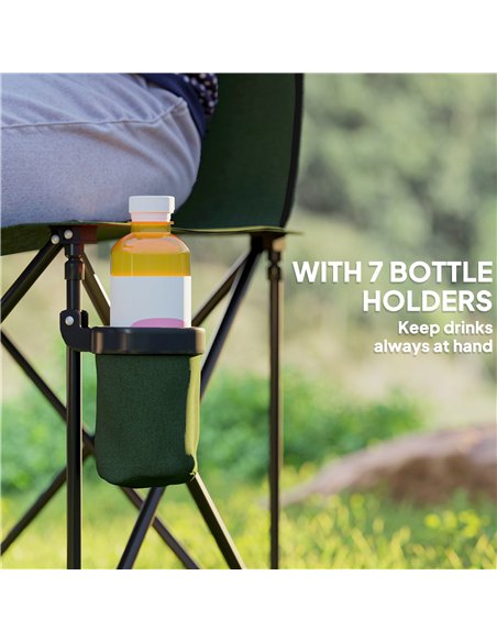 Outsunny 6 Seater Folding Camping Chair with Cup Holder & Carry Bag - Green - pic 202827 | FastDaddyshop