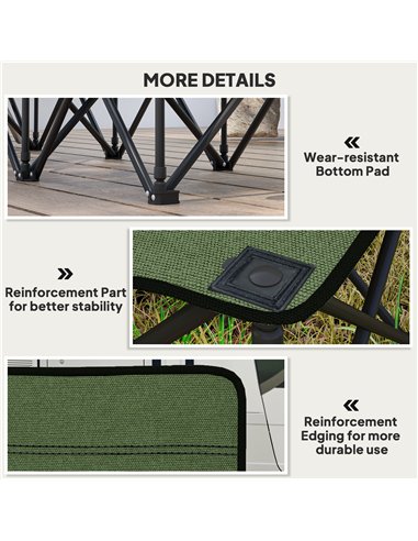 Outsunny 6 Seater Folding Camping Chair with Cup Holder & Carry Bag - Green