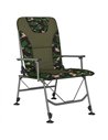 Outsunny Camping Chair Padded Reclining Folding Chair with Wide Armrests for Adults Camouflage