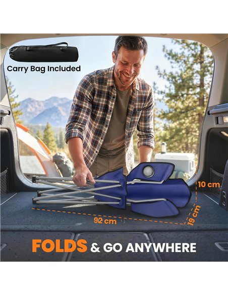 Outsunny Camping Chair Set of 2 Portable Folding Outdoor Camp Chair with Cup Holders and Carry Bag Dark Blue - pic 202856 | FastDaddyshop