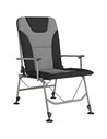 Outsunny Camping Chair Padded Reclining Folding Chair with Wide Armrests for Adults Black
