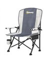 Outsunny Padded Camping Chair Adults Heavy Duty Folding Chair Side Pocket Cup Holder Carry Bag Outdoor Light Grey