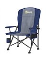 Outsunny Padded Camping Chair Adults Heavy Duty Folding Chair Side Pocket Cup Holder Carry Bag Outdoor Dark Blue