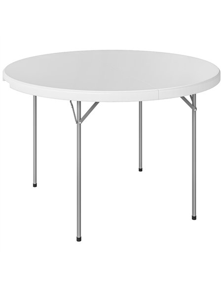 Outsunny 4ft Folding Picnic Table, Camping Table with Non-slip Foot Pads and Metal Frame, 100 kg Load, for Garden, White - pic 202958 | FastDaddyshop