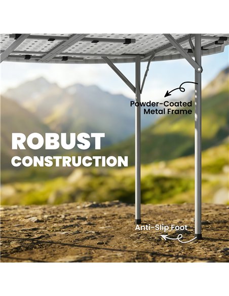 Outsunny 4ft Folding Picnic Table, Camping Table with Non-slip Foot Pads and Metal Frame, 100 kg Load, for Garden, White - pic 202961 | FastDaddyshop