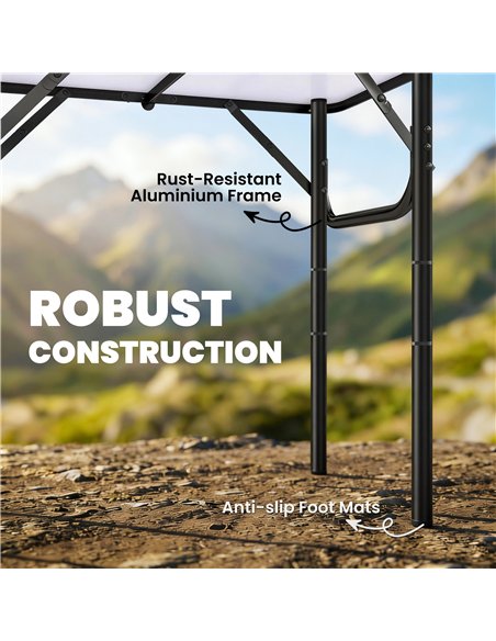 Outsunny 2ft Folding Camping Table, Picnic Table with Mesh Storage Layer, 4 Adjustable Heights and Carrying Handle, Black - pic 202973 | FastDaddyshop