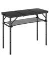 Outsunny 3ft Folding Camping Table, Picnic Table with Mesh Storage Layer, Carrying Bag and Metal Frame, Black
