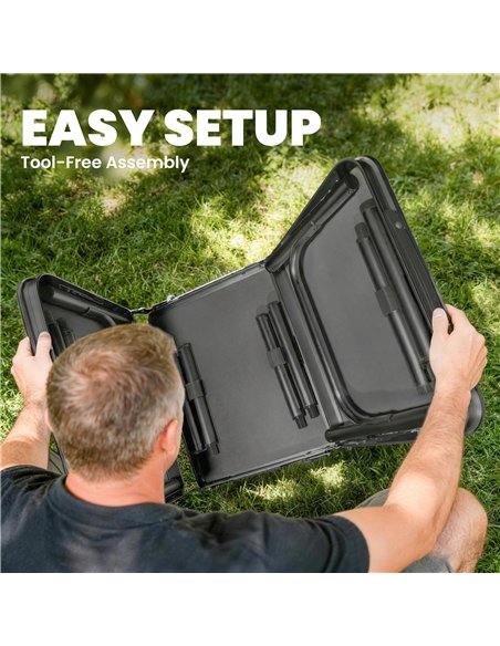 Outsunny 3ft Folding Camping Table, Picnic Table with Mesh Storage Layer, Carrying Bag and Metal Frame, Black - pic 202991 | FastDaddyshop