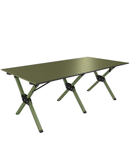 Outsunny 4ft Folding Camping Table, Waterproof Picnic Table with Roll Up Top and Metal Frame, Green - pic 202994 | FastDaddyshop