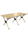 Outsunny 4ft Folding Camping Table, Waterproof Picnic Table with Roll Up Top and Metal Frame, Dark Brown