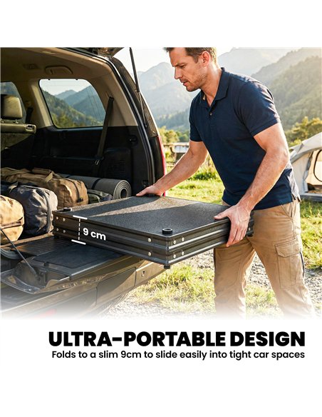 Outsunny Camping Camping Cupboards, Folding Portable Kitchen Table with 3-Tier Storage, Black - pic 203027 | FastDaddyshop