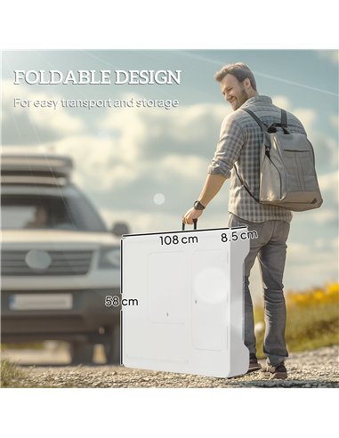 Outsunny Folding Fish Cleaning Table with Sinks, Portable Camping Sink Table with Faucet, Drainage Hose