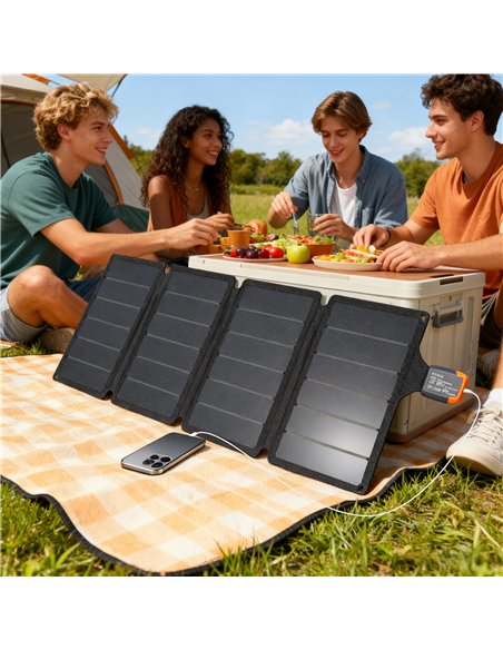 HOMCOM 36W Foldable Solar Panel, Portable Solar Charger Type-C to USB-A Charging Port, Power Supply for Outdoor - pic 203040 | FastDaddyshop