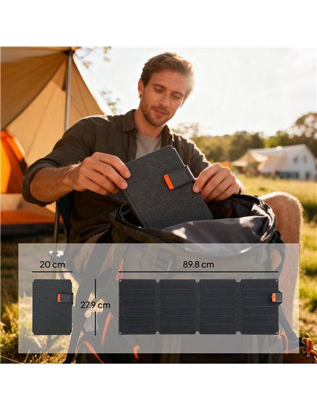 HOMCOM 36W Foldable Solar Panel, Portable Solar Charger Type-C to USB-A Charging Port, Power Supply for Outdoor - pic 203041 | FastDaddyshop