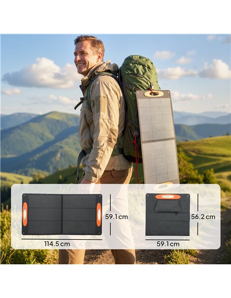 HOMCOM 100W Portable Solar Panel, Foldable Solar Charger with USB-A & USB-C Fast Charging Output, IP67 Waterproof for Mobile Pho - pic 203050 | FastDaddyshop