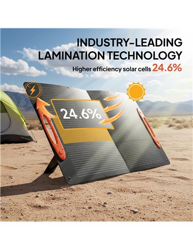 HOMCOM 100W Portable Solar Panel, Foldable Solar Charger with USB-A & USB-C Fast Charging Output, IP67 Waterproof for Mobile Pho