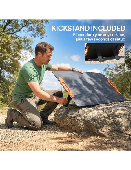 HOMCOM 100W Portable Solar Panel, Foldable Solar Charger with USB-A & USB-C Fast Charging Output, IP67 Waterproof for Mobile Pho - pic 203053 | FastDaddyshop