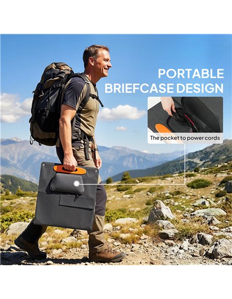 HOMCOM 100W Portable Solar Panel, Foldable Solar Charger with USB-A & USB-C Fast Charging Output, IP67 Waterproof for Mobile Pho - pic 203055 | FastDaddyshop