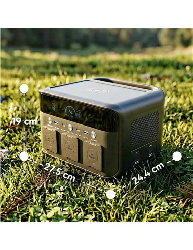 HOMCOM Portable Power Station with LiFePO4 Battery, 1.5H Fast Charge, Camping Power Pack with 600W AC/USB-A & USB-C Output