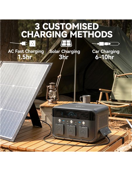 HOMCOM Portable Power Station with LiFePO4 Battery, 1.5H Fast Charge, Camping Power Pack with 600W AC/USB-A & USB-C Output - pic 203070 | FastDaddyshop