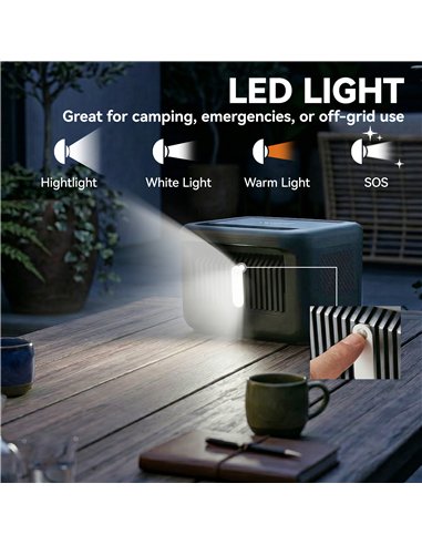 HOMCOM Portable Power Station with LiFePO4 Battery, 1.5H Fast Charge, Camping Power Pack with 600W AC/USB-A & USB-C Output